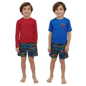 Lands’ End Boys Kids 3-piece Swimset Swimsuit Swim Trunks Swim Boys Size 4T
